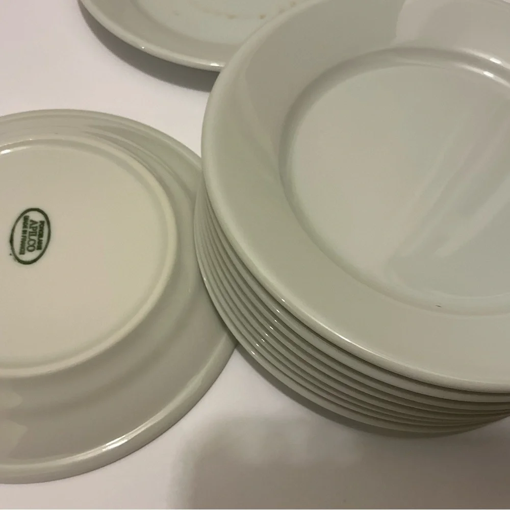 Apilco France white porcelain appetizers 6.5” set of 5  Plates. G26